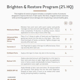 Vivier Brighten and Restore 2% HQ Program